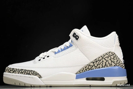 Hyperoad WHITE RETRO 3 “UNC” JORDAN AIR 0829
